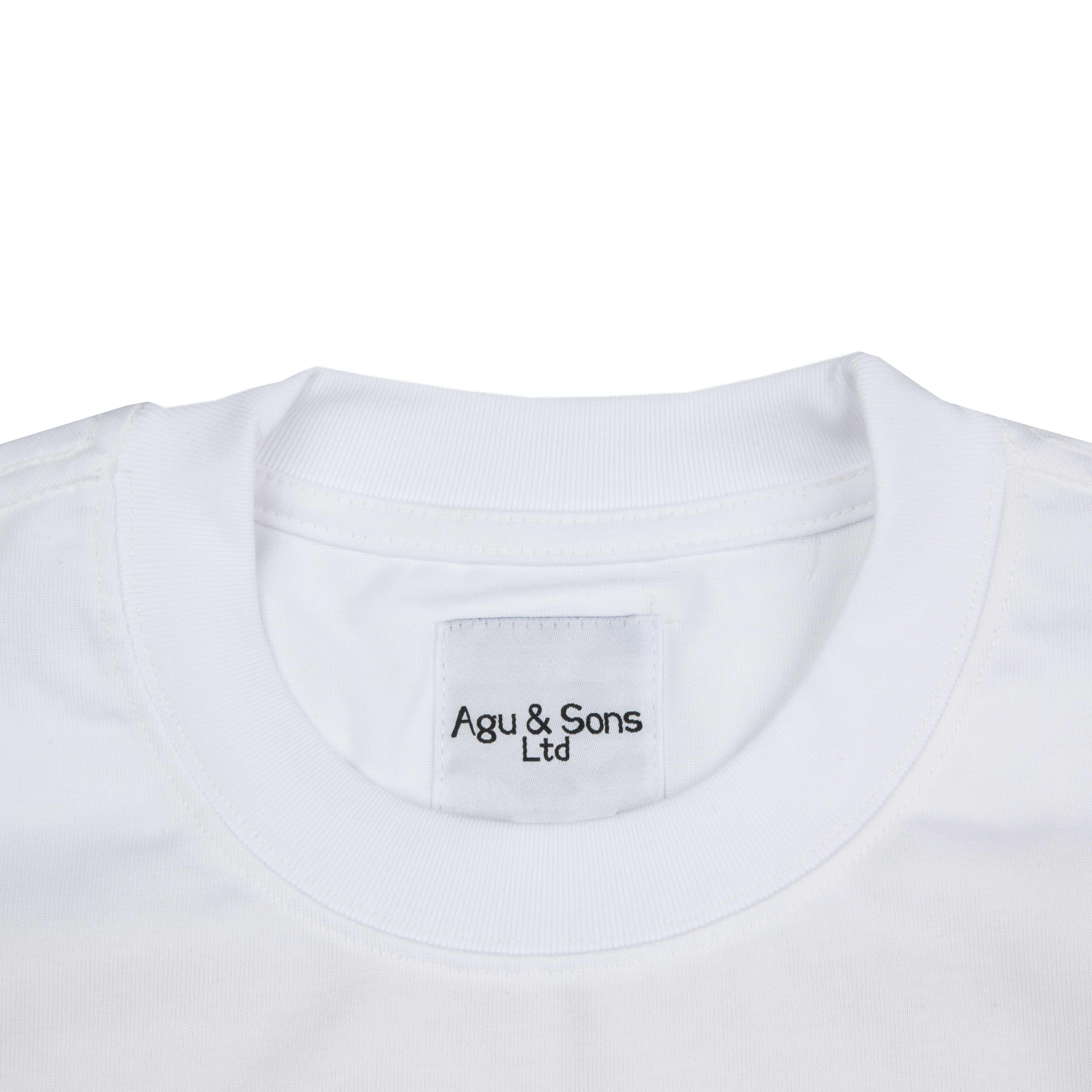 White Agu & Sons Ltd. "Just Drink It" Long Island beer mug graphic print unisex t-shirt.