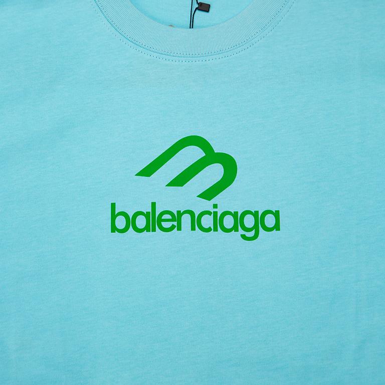 This is a distinctive, short-sleeved t-shirt from the luxury brand Balenciaga.