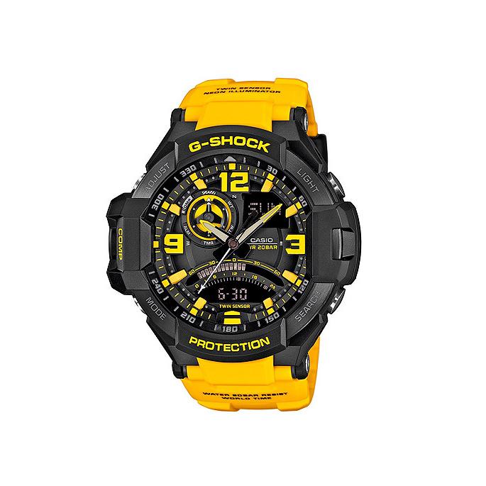 Casio G-Shock GA-1000-9BER Sky Cockpit Watch - Black and Yellow"