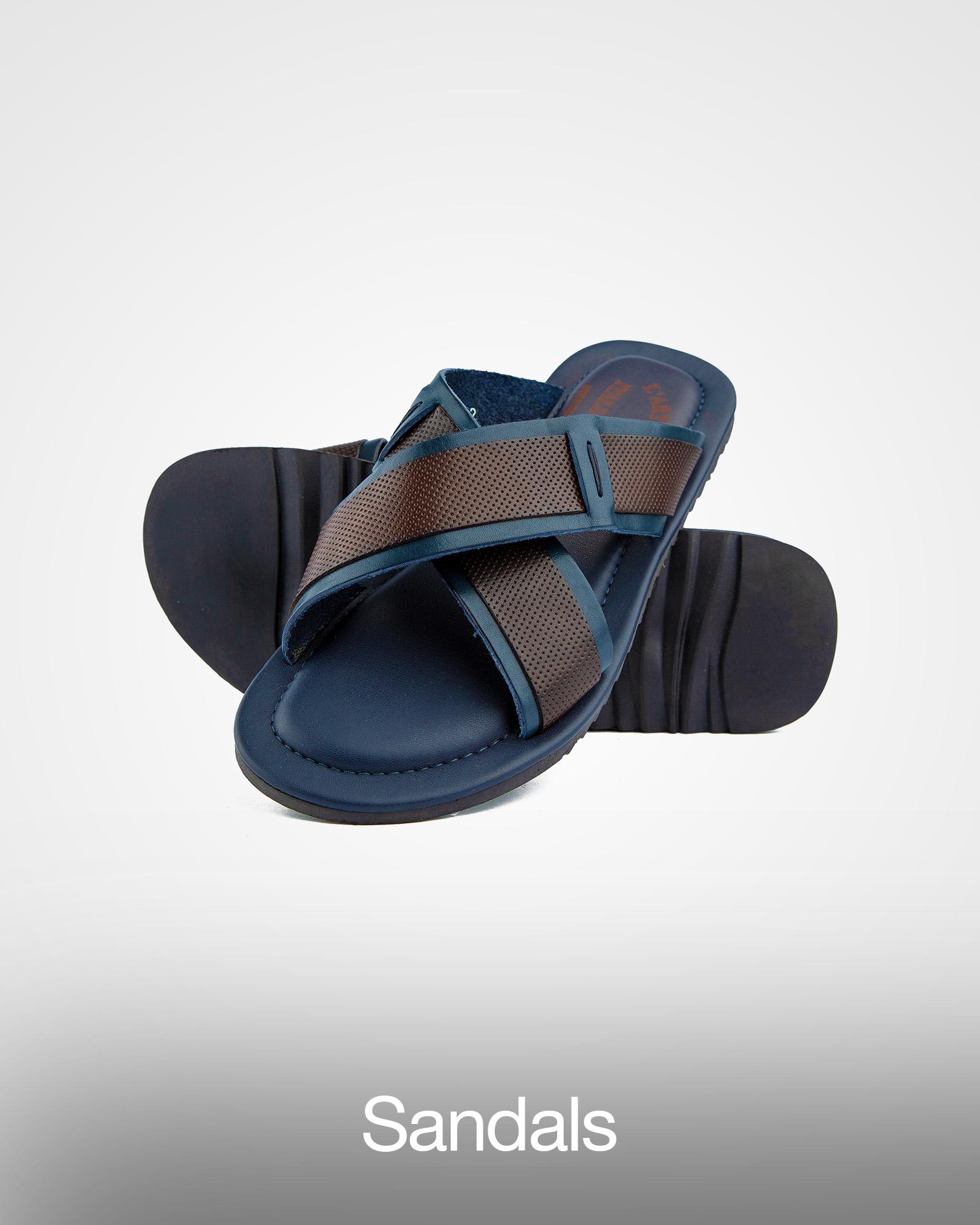 A stylish collection of sandals featuring casual, formal, and statement designs, including slides, strappy options for men