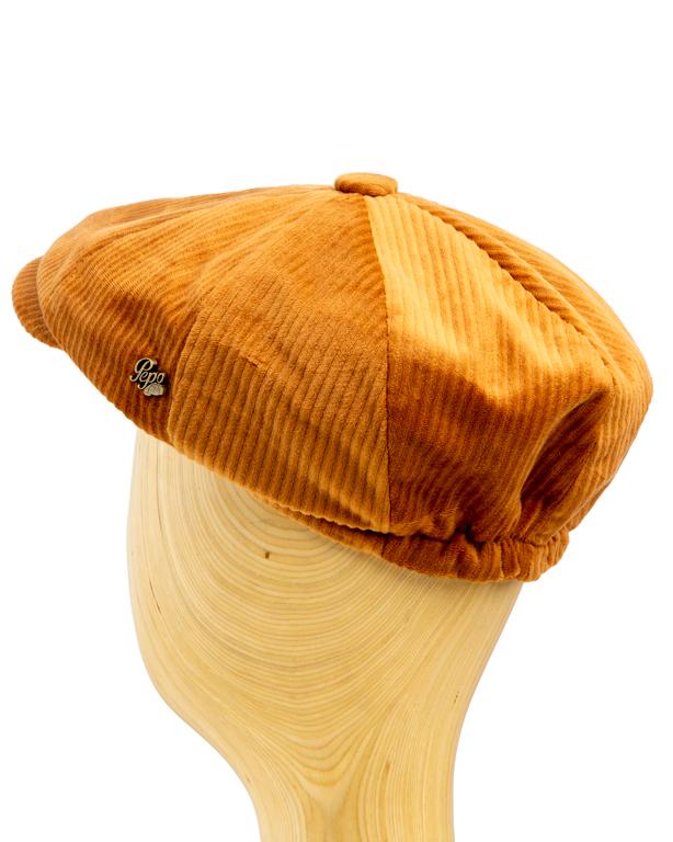 Cloth papa cap / Flat Cap, tan corduroy, men's headwear, classic style, durable, comfortable, stylish.