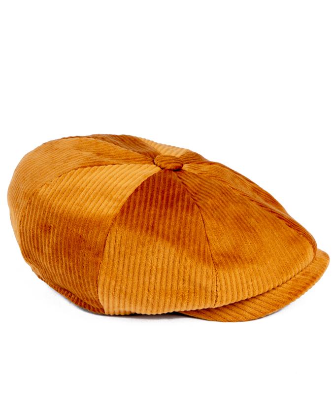 Cloth Papa's Cap | Flat Cap, tan corduroy, men's headwear, classic style, durable, comfortable, stylish.