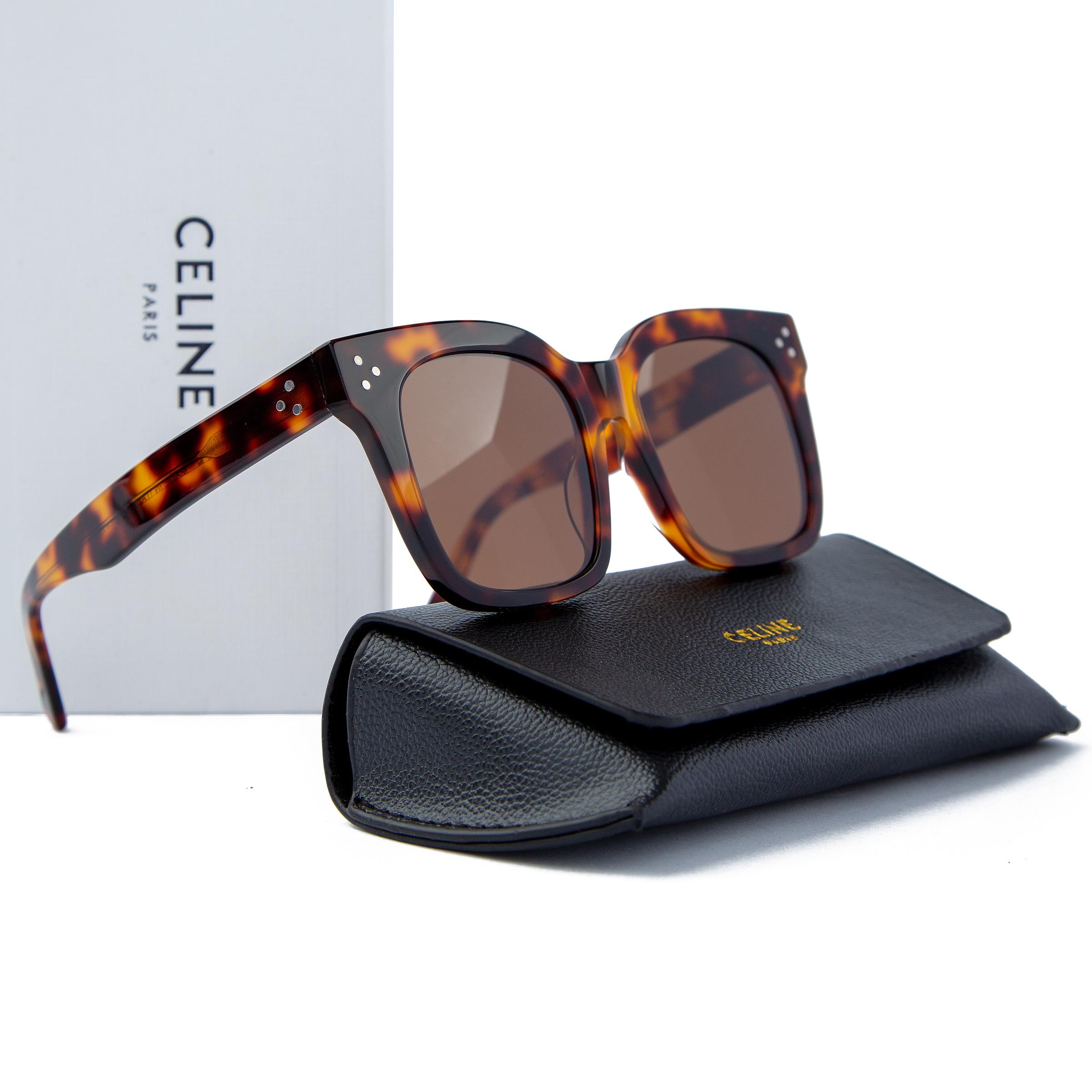 Celine Edge Sunglasses - Tortoiseshell, UV Protection, Bold