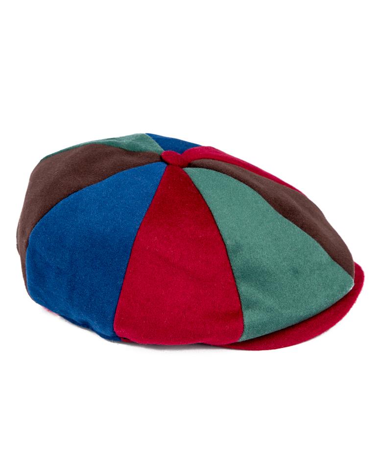 Men's Flat Cap, navy, red, green, brown, unisex, multicolor panels, stylish, warm.