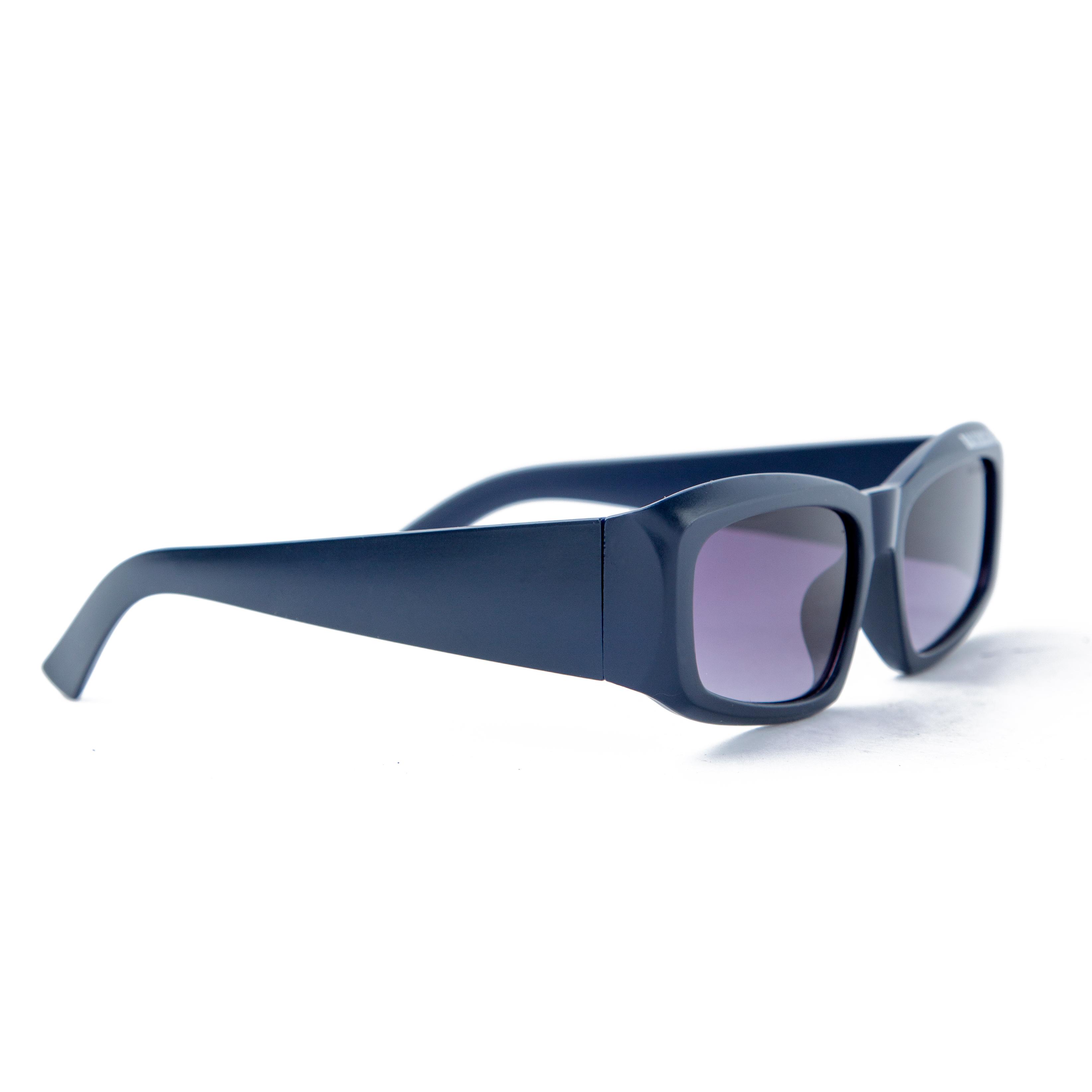 Balenciaga Navy Blue Rectangle Sunglasses with UV Protection
