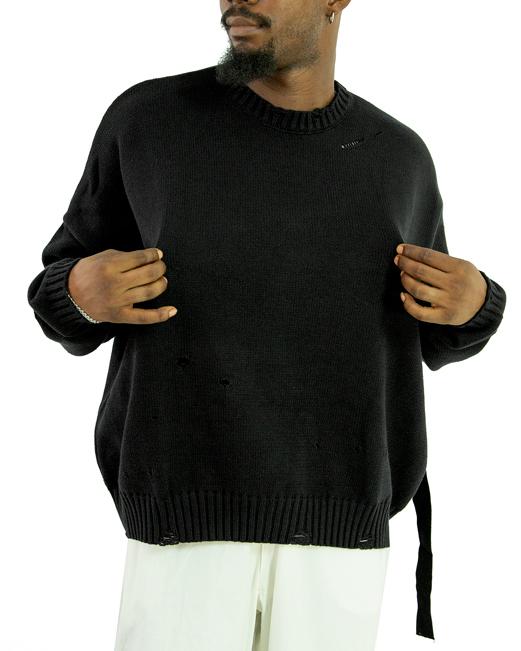 Rag & Bone Clarkson black oversized crewneck sweater