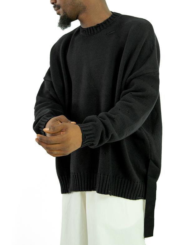 Rag & Bone Clarkson black oversized crewneck sweater