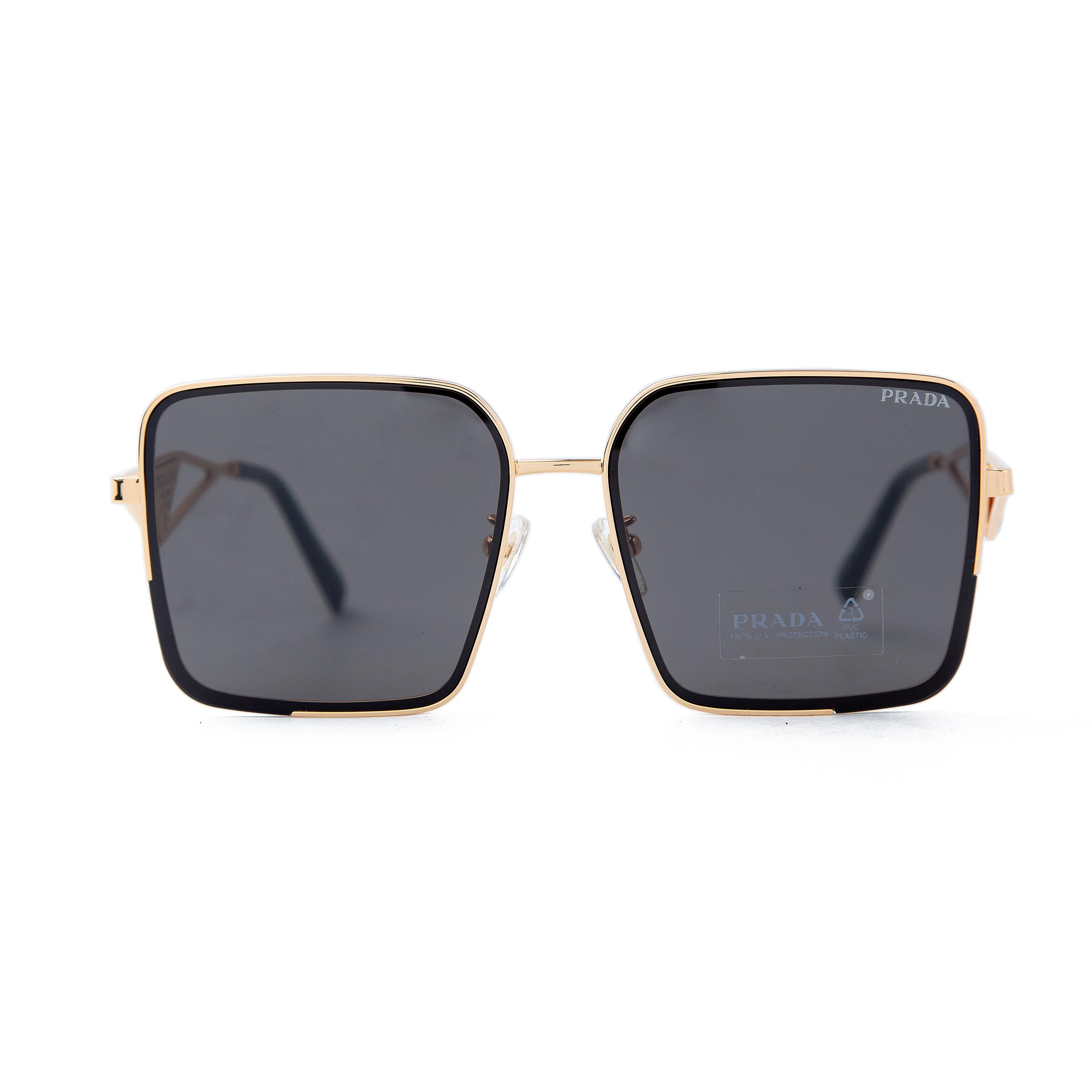 Prada Square Sunglasses, Stylish with UV Protection, 10476 -Gold