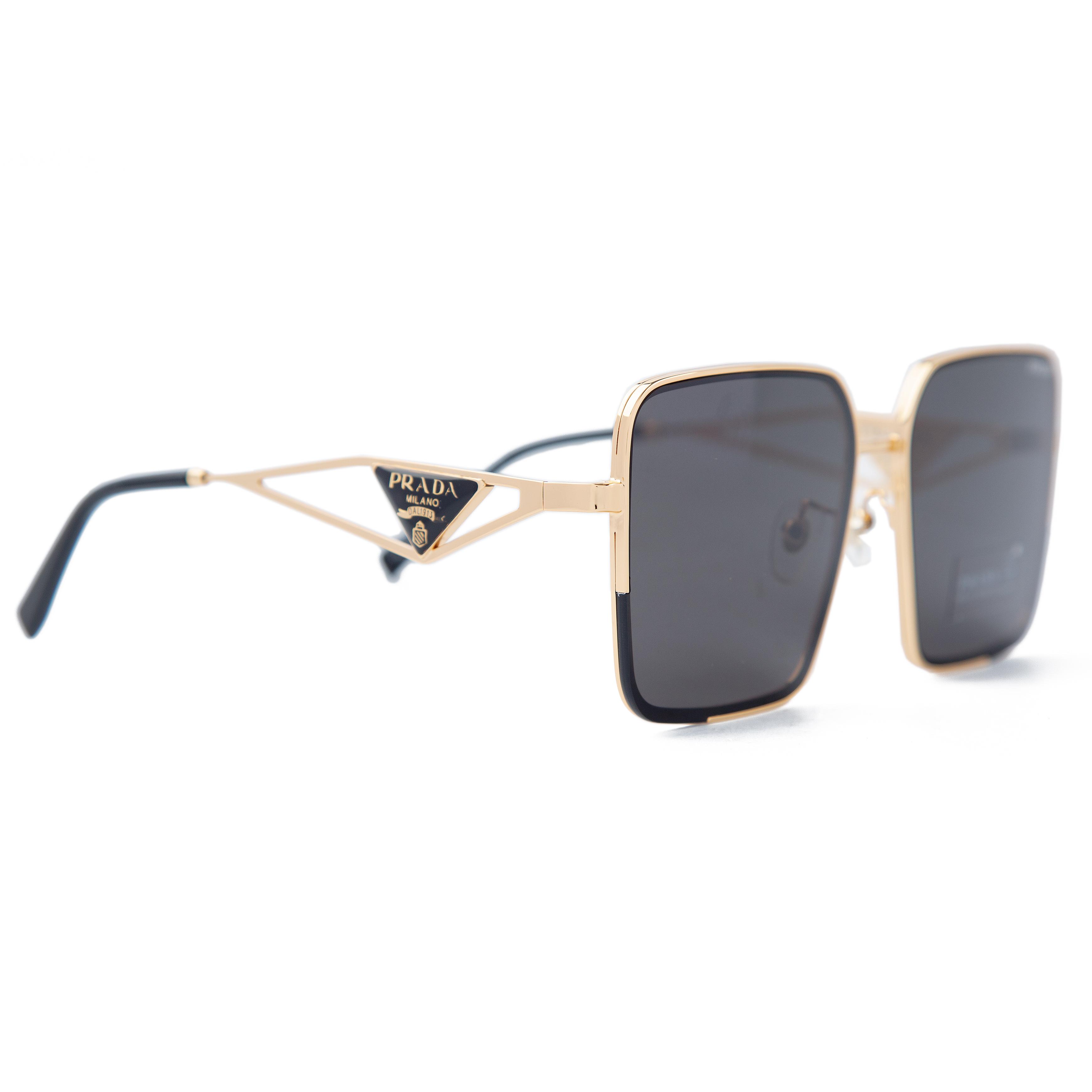 Prada Square Sunglasses - Gold, UV Protection, Stylish