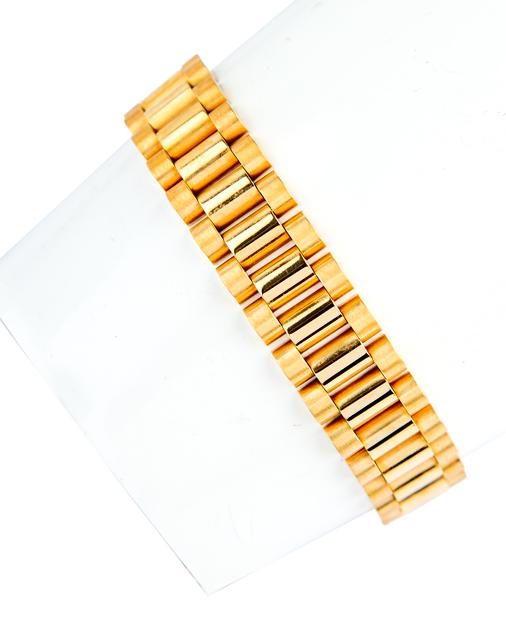 Classic Gold Link Bracelet, Gold Metal, Unisex Accessory