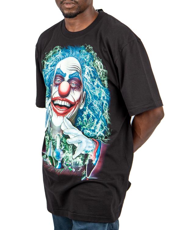 Looper Clothing Black T-shirt with Sinister Clown Chemist Graphic