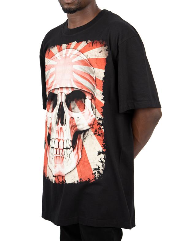 Rock Eagle Skull Graphic T-Shirt - Distressed Sunburst Design