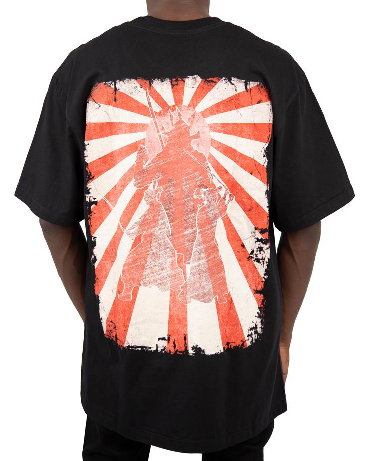 Rock Eagle Skull Graphic T-Shirt - Distressed Sunburst Design