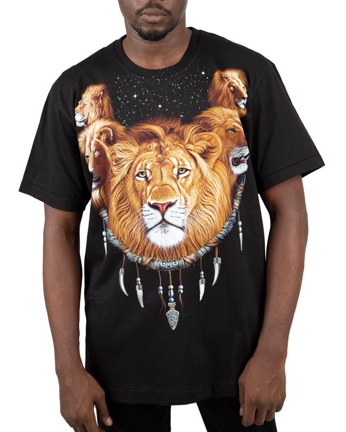 Lion Print Men's T-Shirt - Rock Eagle
