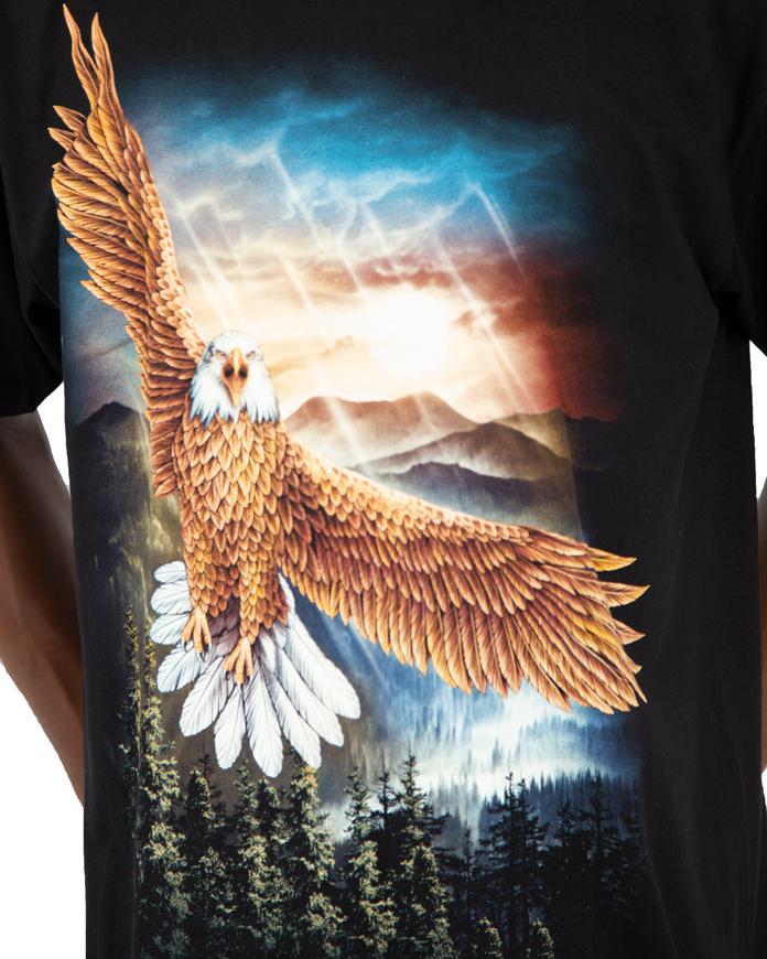 Adler Black T-Shirt with Eagle Graphic
