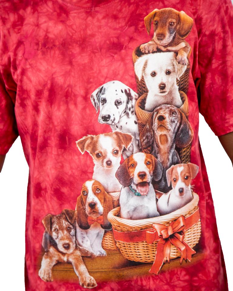 Rock Eagle TD141 Tie-Dye T-shirt with Puppy Graphic