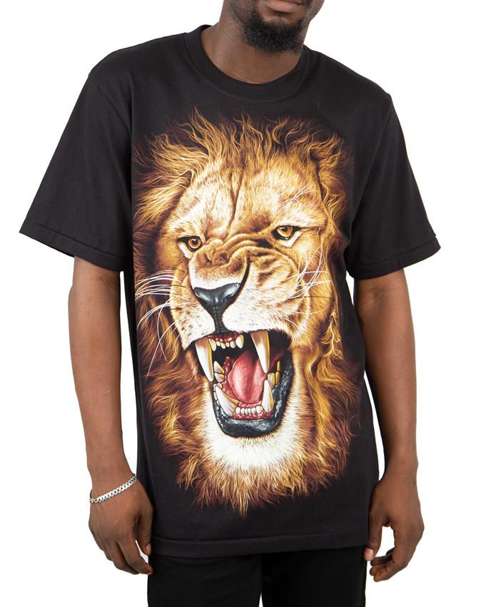 Rock Eagle Full HD Lion Print T-Shirt - Roaring Lion Graphic