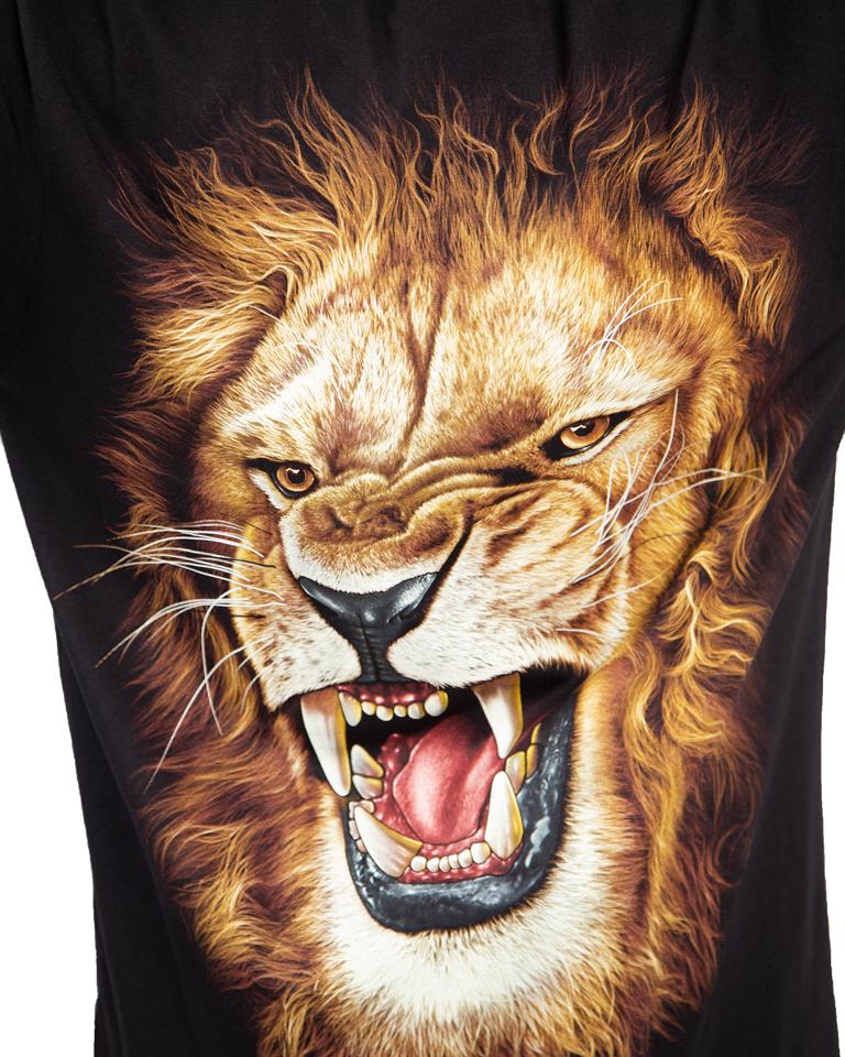 Rock Eagle Full HD Lion Print T-Shirt - Roaring Lion Graphic Tee