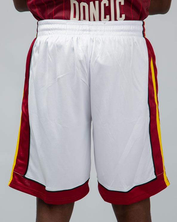 Nike Miami Heat Icon Edition Swingman Shorts, White, MH Logo, Flaming Basketball, NBA Shorts