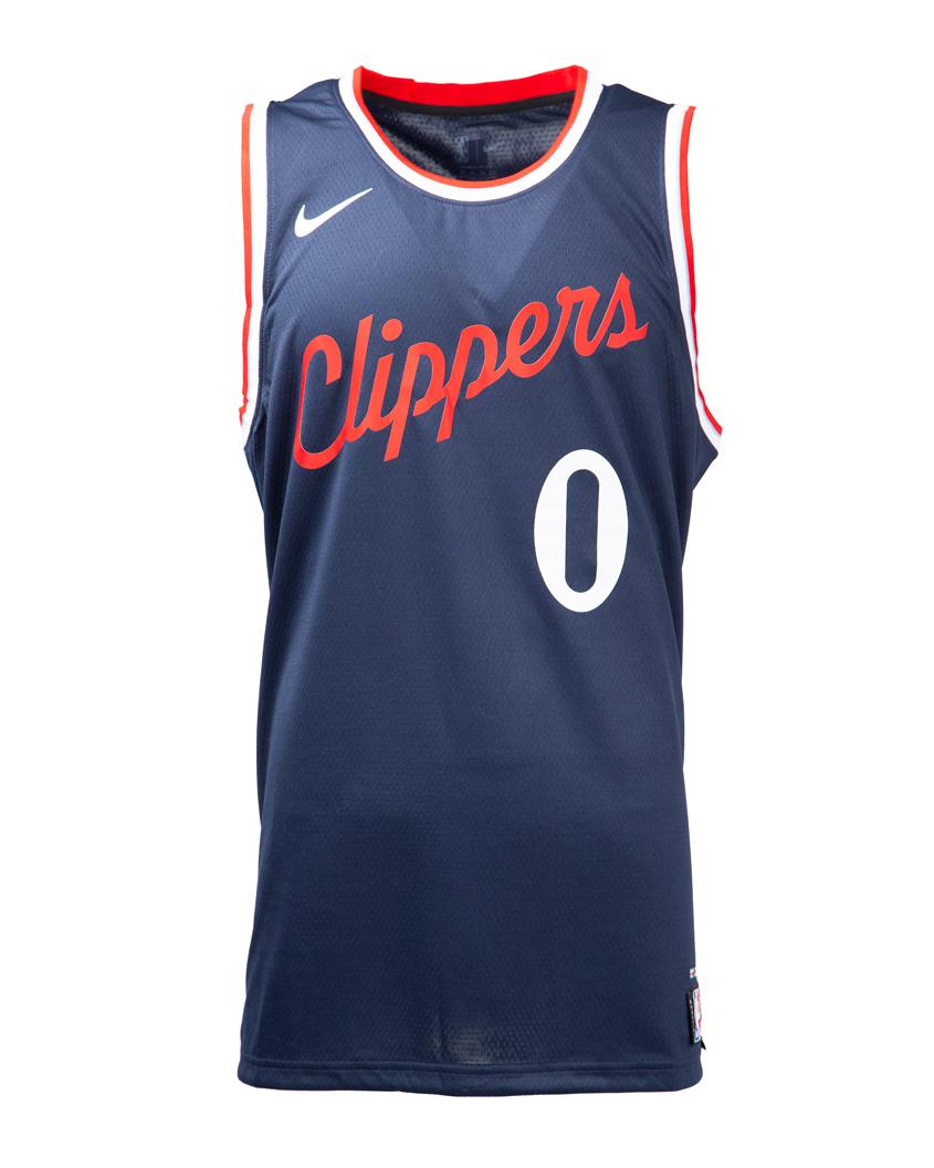 Nike Los Angeles Clippers City Edition Jersey, Navy Blue, Clippers Script, Number 0, NBA Jersey