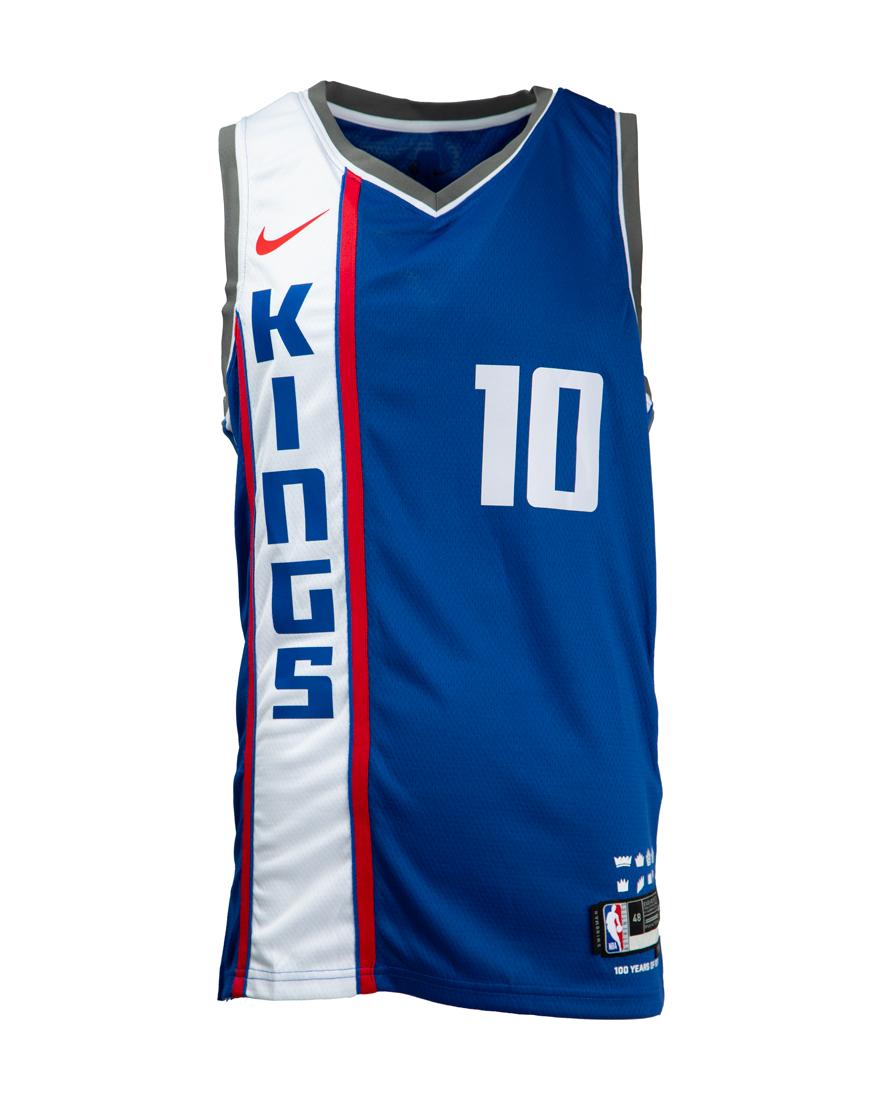 Sabonis Kings City Jersey: Nike, Blue, Number 10, 100 Years Patch