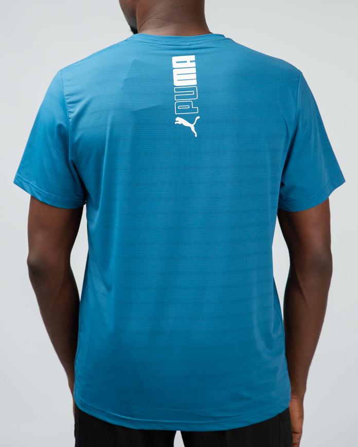 Puma Men's Performance Logo T-Shirt, Teal, Moisture-Wicking Fabric