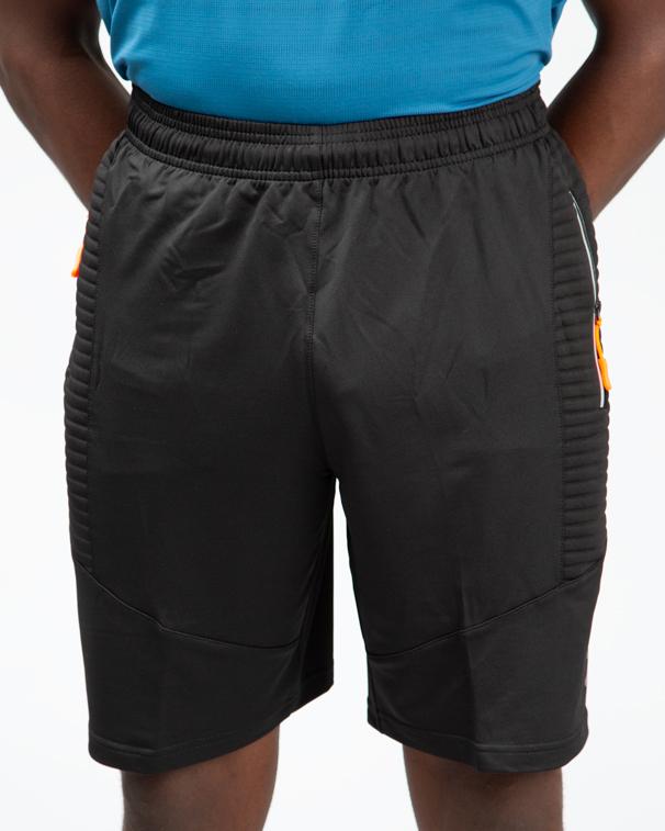 Black Textured Training Shorts, Men's Performance Shorts, Athletic Shorts, Workout Shorts, Zipper Pocket