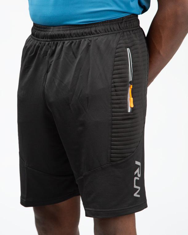 Black Textured Training Shorts, Men's Performance Shorts, Athletic Shorts, Workout Shorts, Zipper Pocket