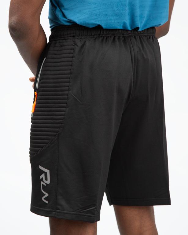 Black Textured Training Shorts, Men's Performance Shorts, Athletic Shorts, Workout Shorts, Zipper Pocket