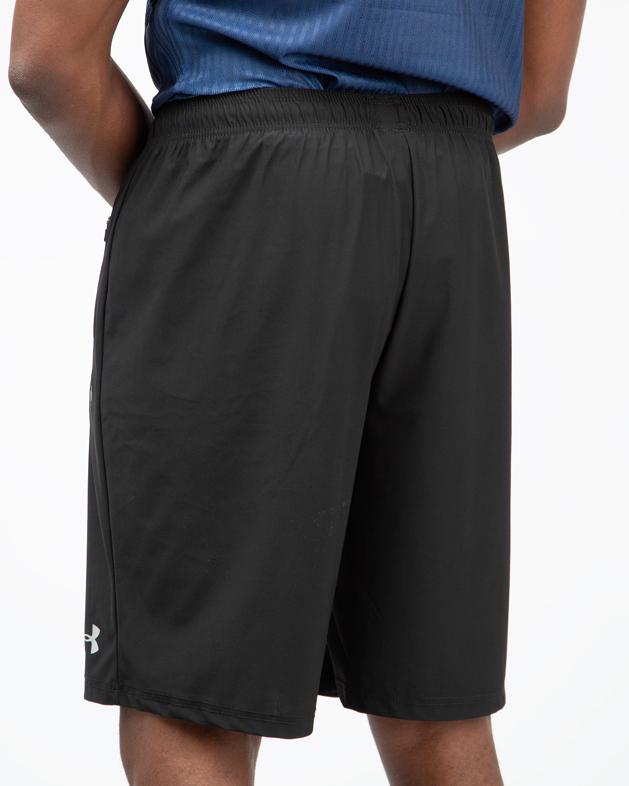 Under Armour Black Running Shorts, Men's 7 Inch Shorts, Zipper Pockets, Athletic Shorts, Under Armour Logo