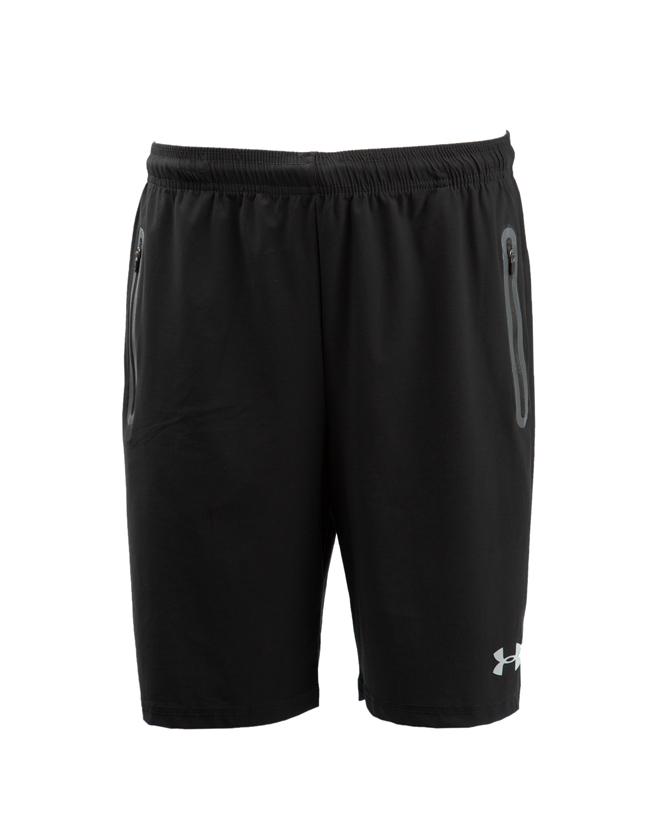 Under Armour Black Running Shorts, Men's 7 Inch Shorts, Zipper Pockets, Athletic Shorts, Under Armour Logo