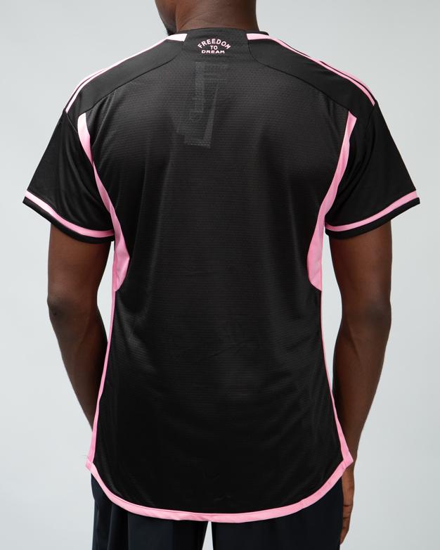 Adidas Inter Miami CF 2024 Away Pre-Match Jersey, Black, Pink Accents, MLS Pre-Match Jersey, Inter Miami Jersey