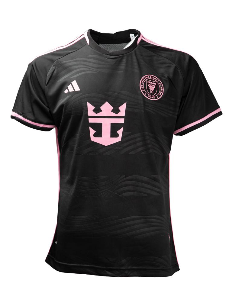 Adidas Inter Miami CF 2024 Away Pre-Match Jersey, Black, Pink Accents, MLS Pre-Match Jersey, Inter Miami Jersey
