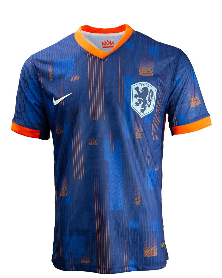 Nike Netherlands Dri-FIT ADV Match Away Shirt, Blue, Orange Accents, National Team Jersey, Soccer Jersey