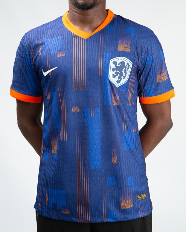 Nike Netherlands Dri-FIT ADV Match Away Shirt, Blue, Orange Accents, National Team Jersey, Soccer Jersey