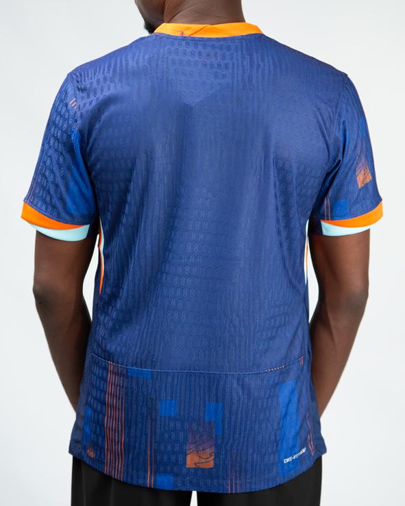 Nike Netherlands Dri-FIT ADV Match Away Shirt, Blue, Orange Accents, National Team Jersey, Soccer Jersey