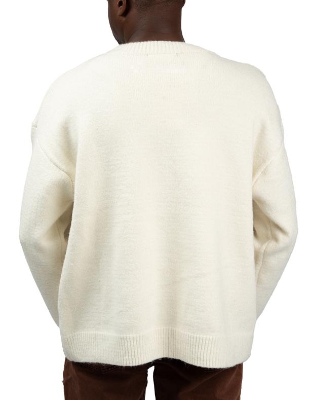  Cole Buxton CB Logo Knit Sweater - Cream