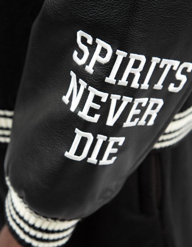 Represent Owners' Club black bomber jacket, unisex streetwear outerwear.