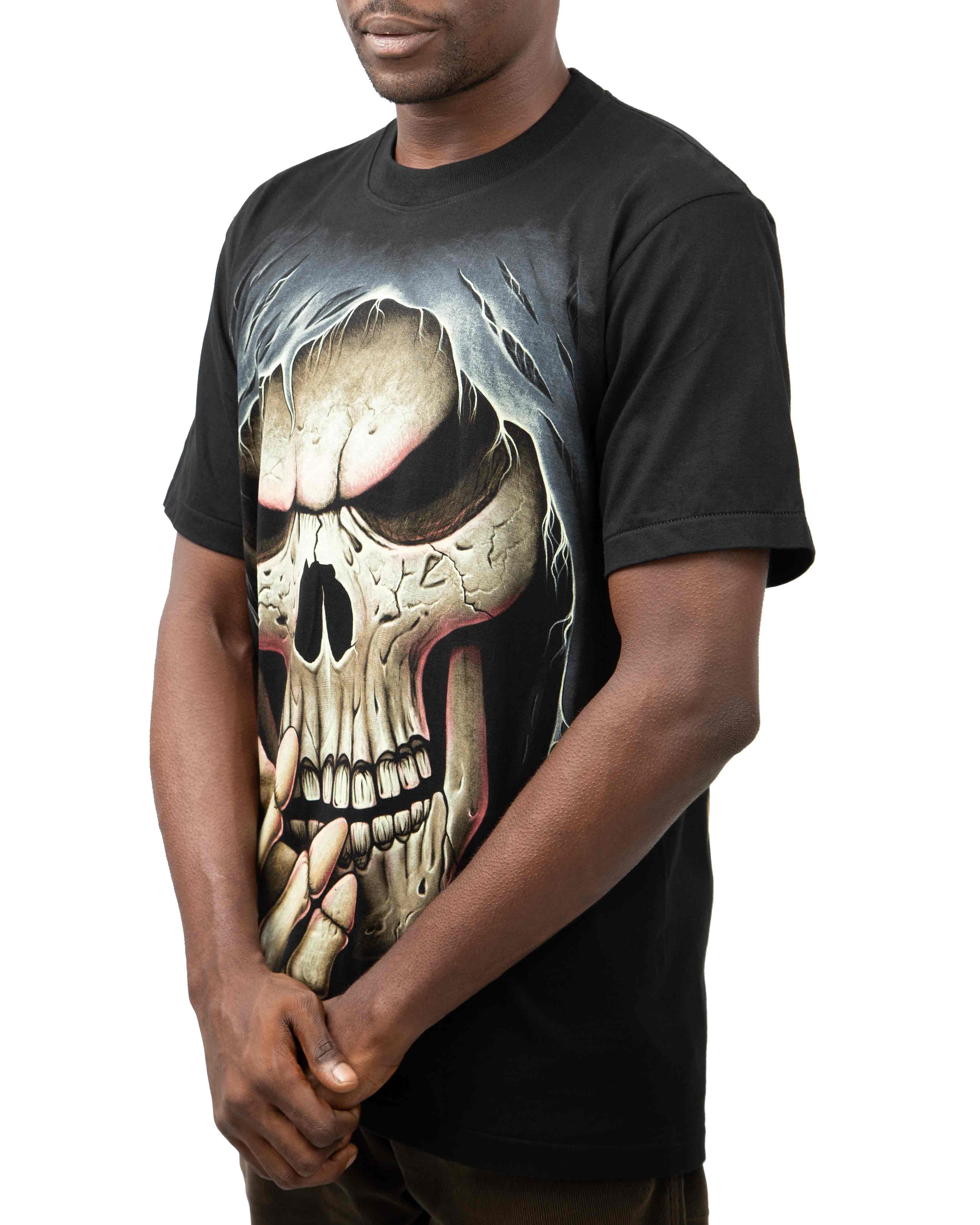 Dark Skull Graphic Print T-Shirt for Men
