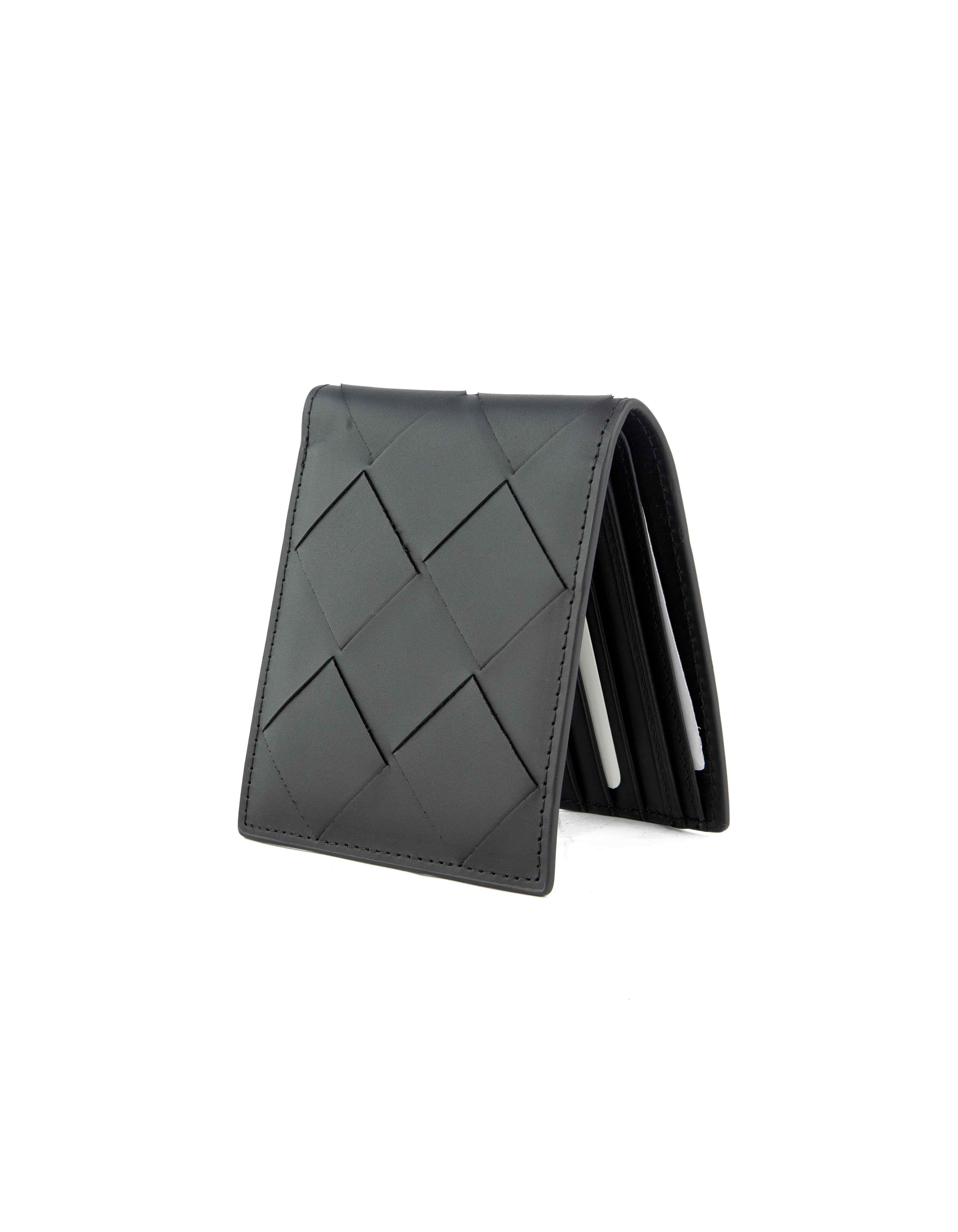 Bottega Veneta Black Intrecciato Leather Bifold Wallet