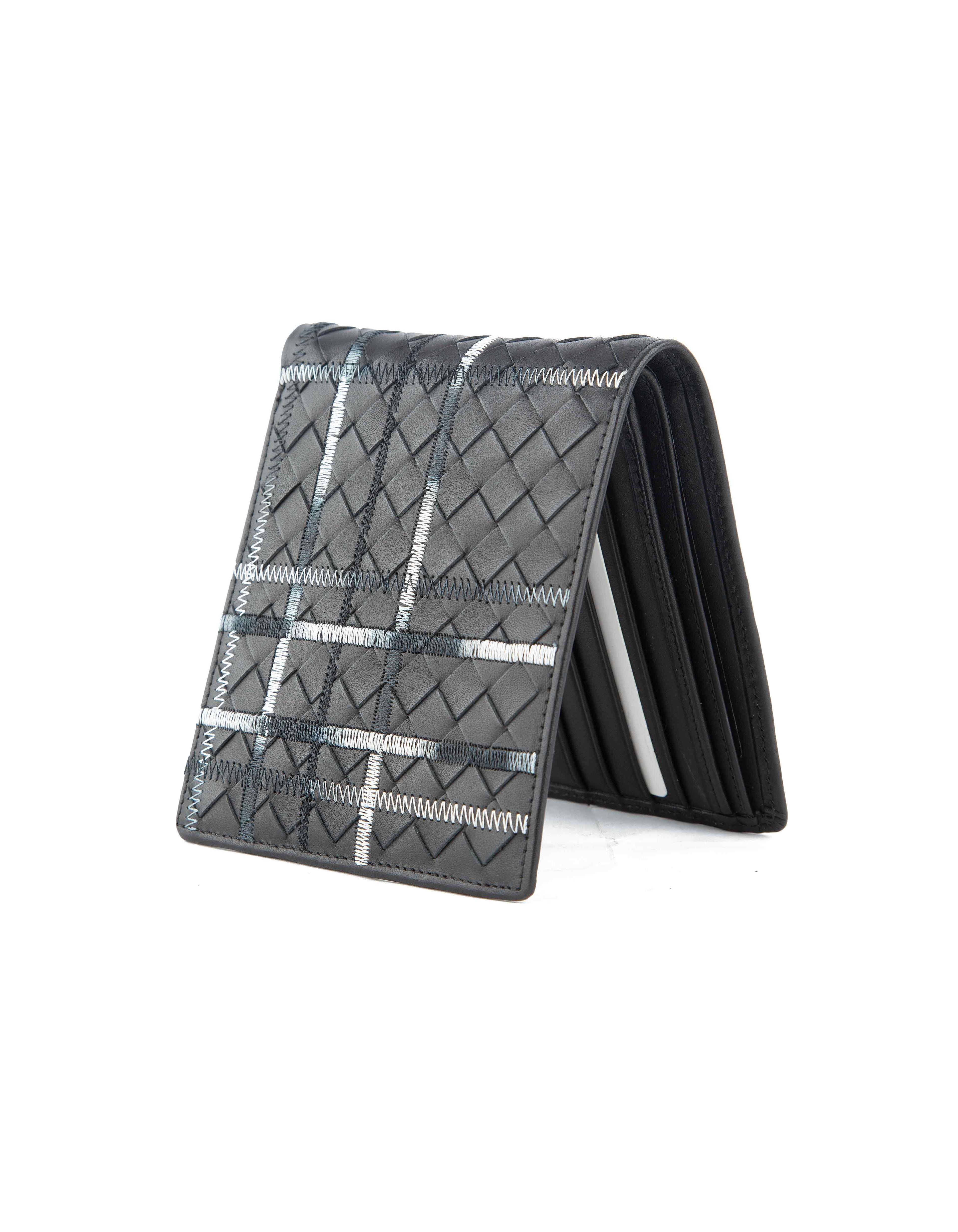 Bottega Veneta Intrecciato Black Leather Bifold Wallet