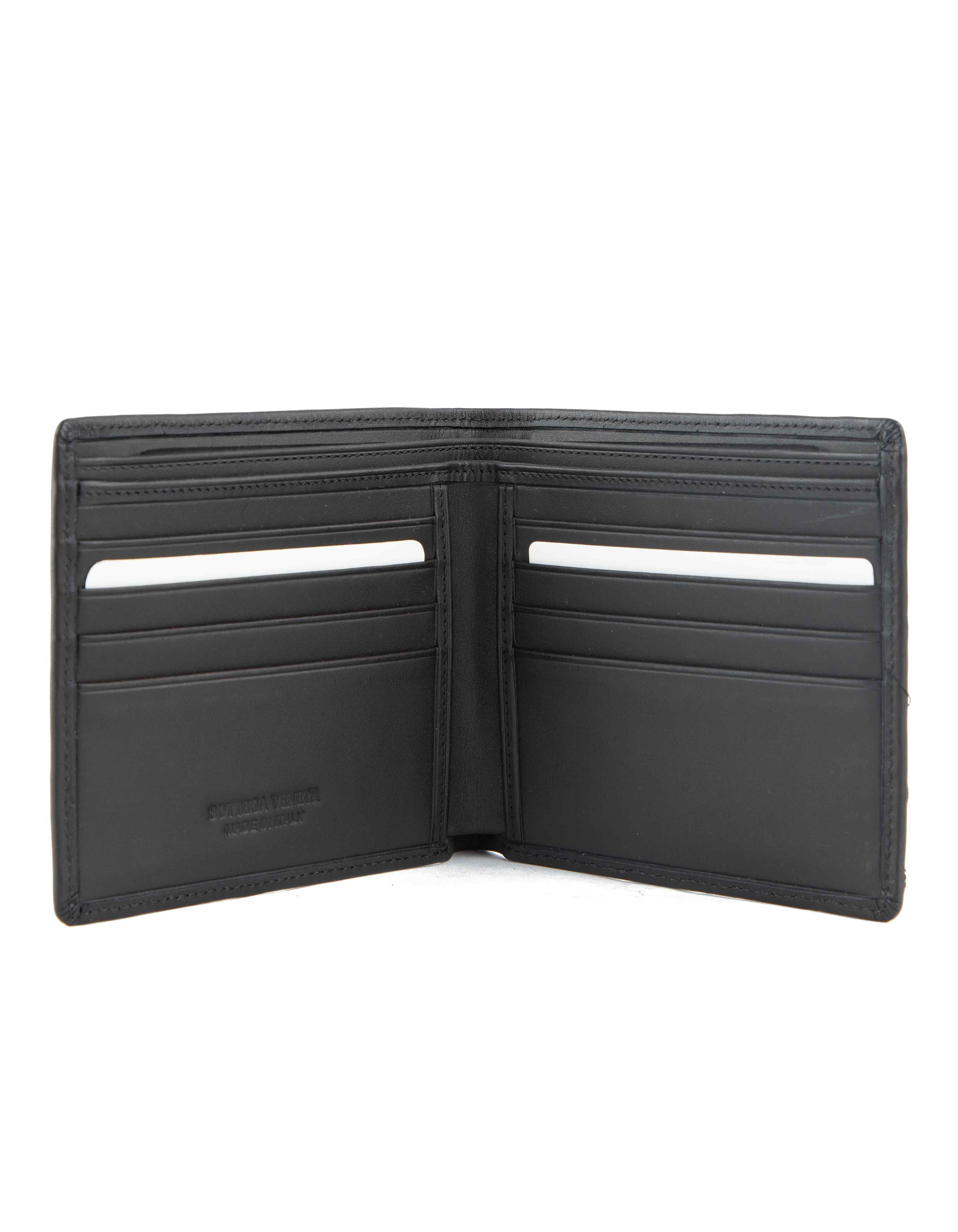 Bottega Veneta Intrecciato Black Leather Bifold Wallet