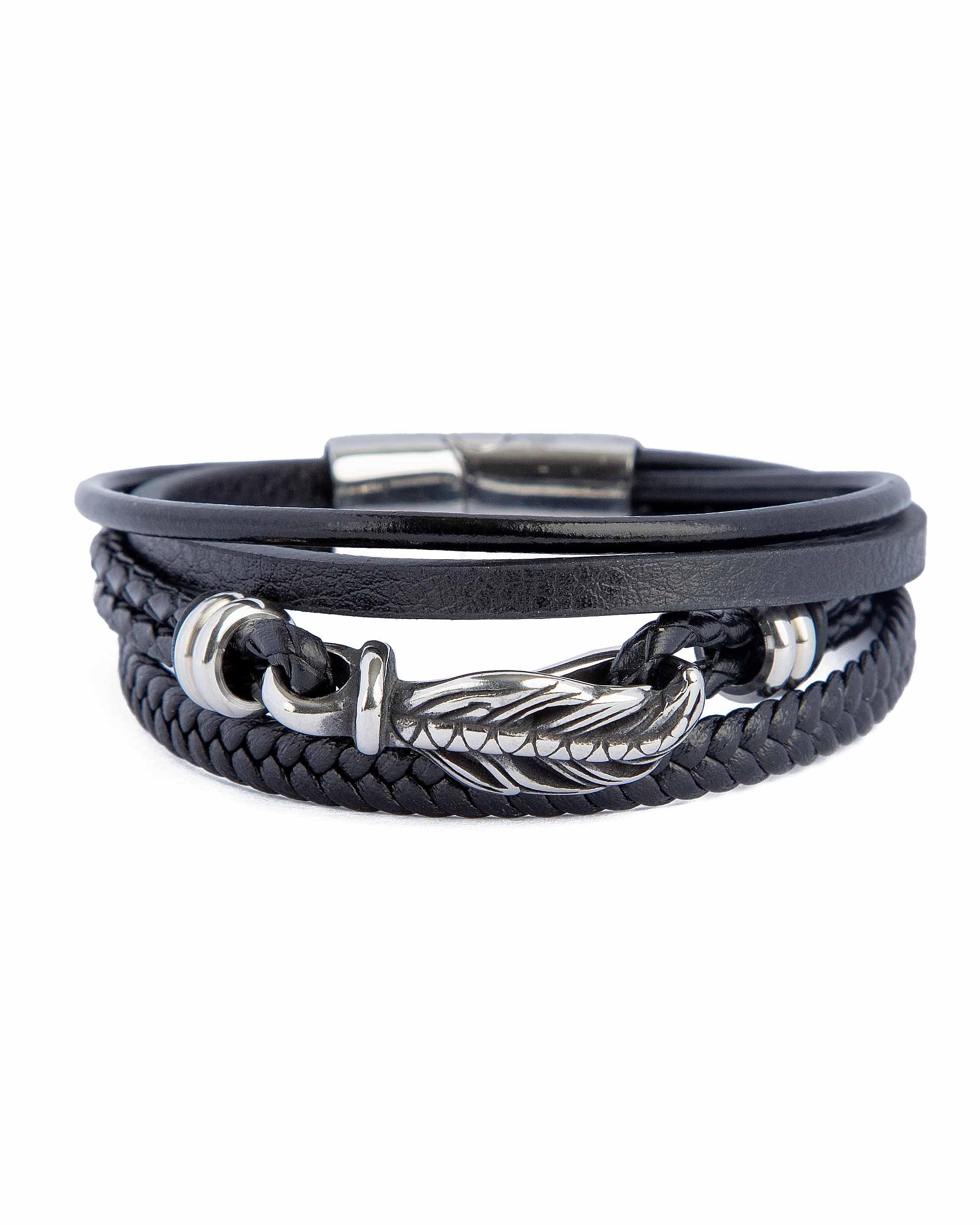 Leather Multi-Strand Bracelet, 10659- Black