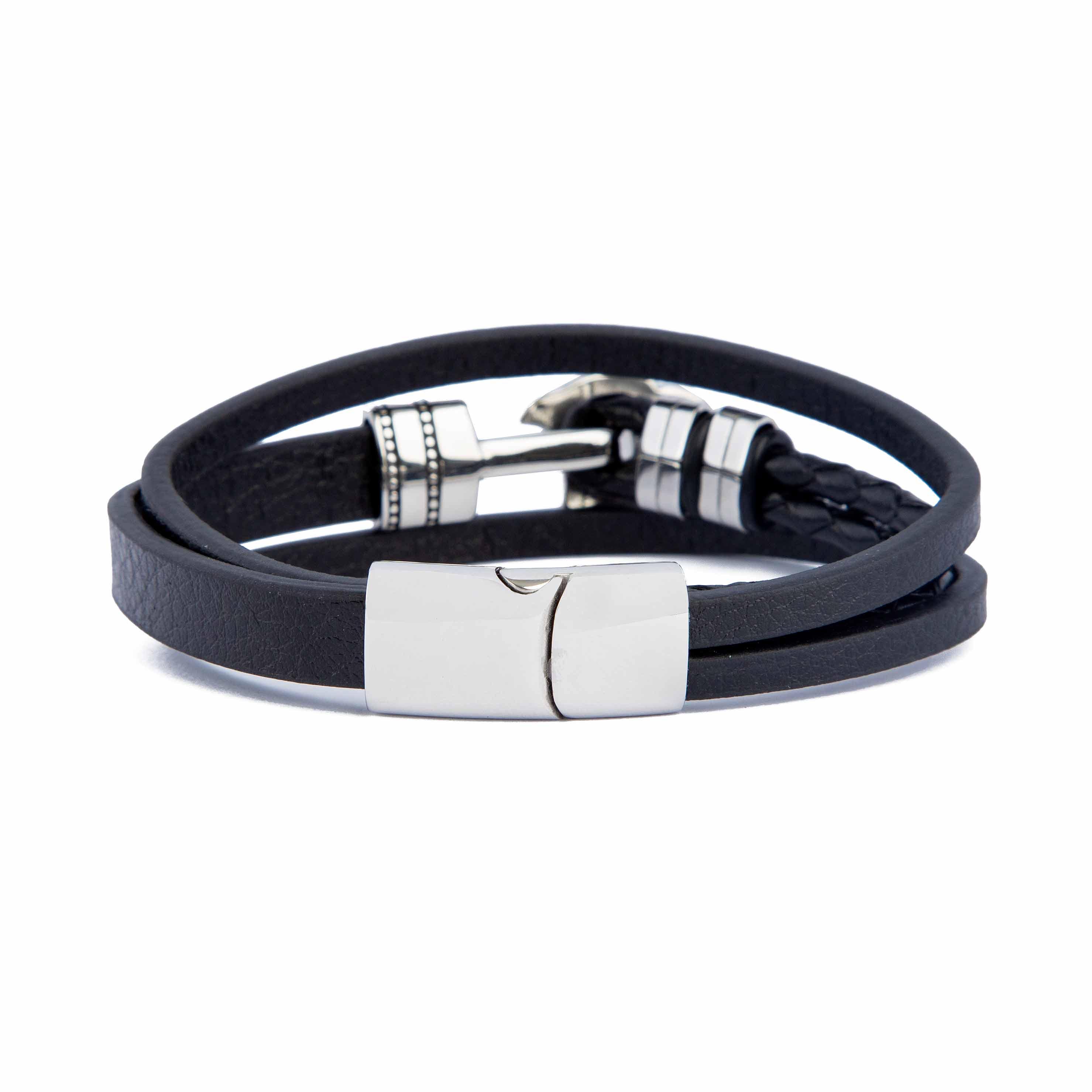 Versace Medusa Black Leather Bracelet