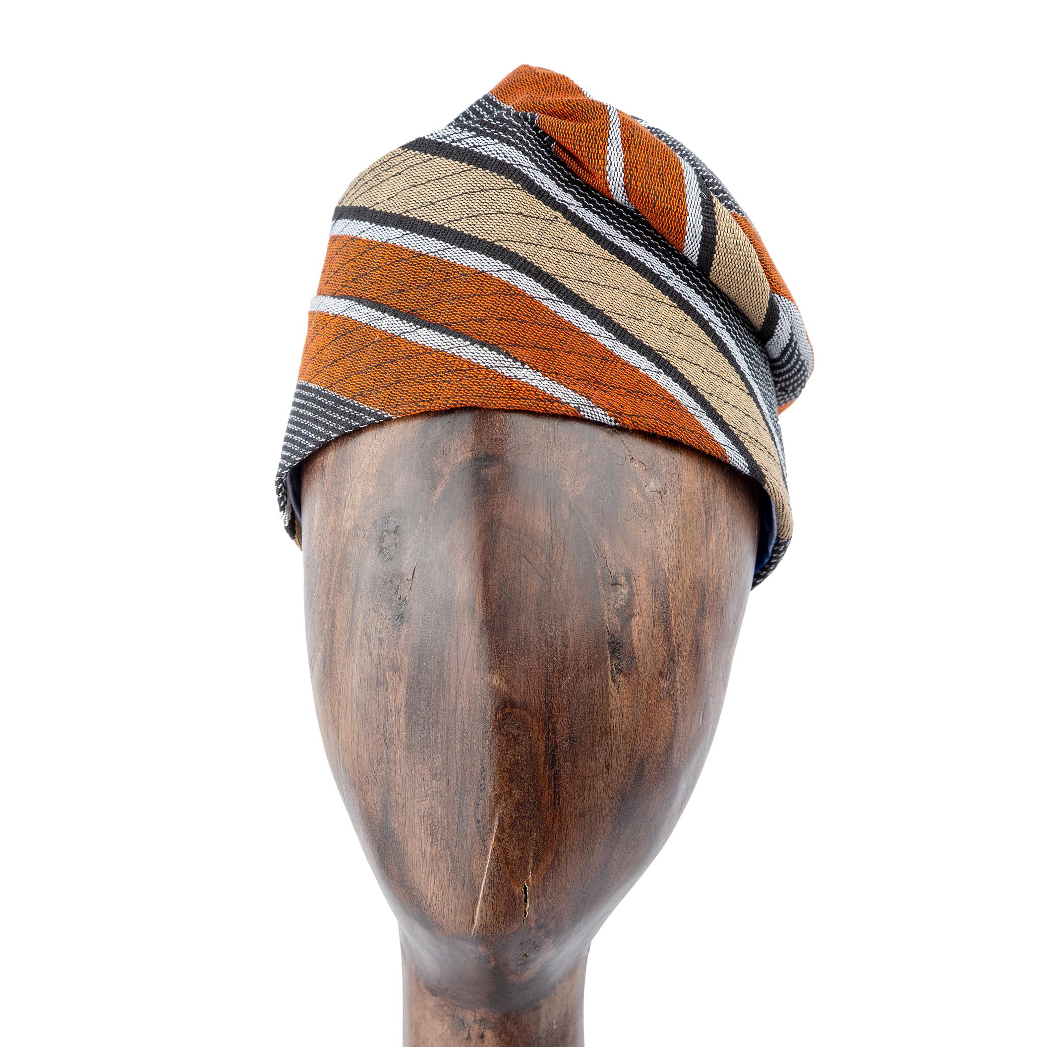 Striped Ankara Headwrap - Unisex African Headwear