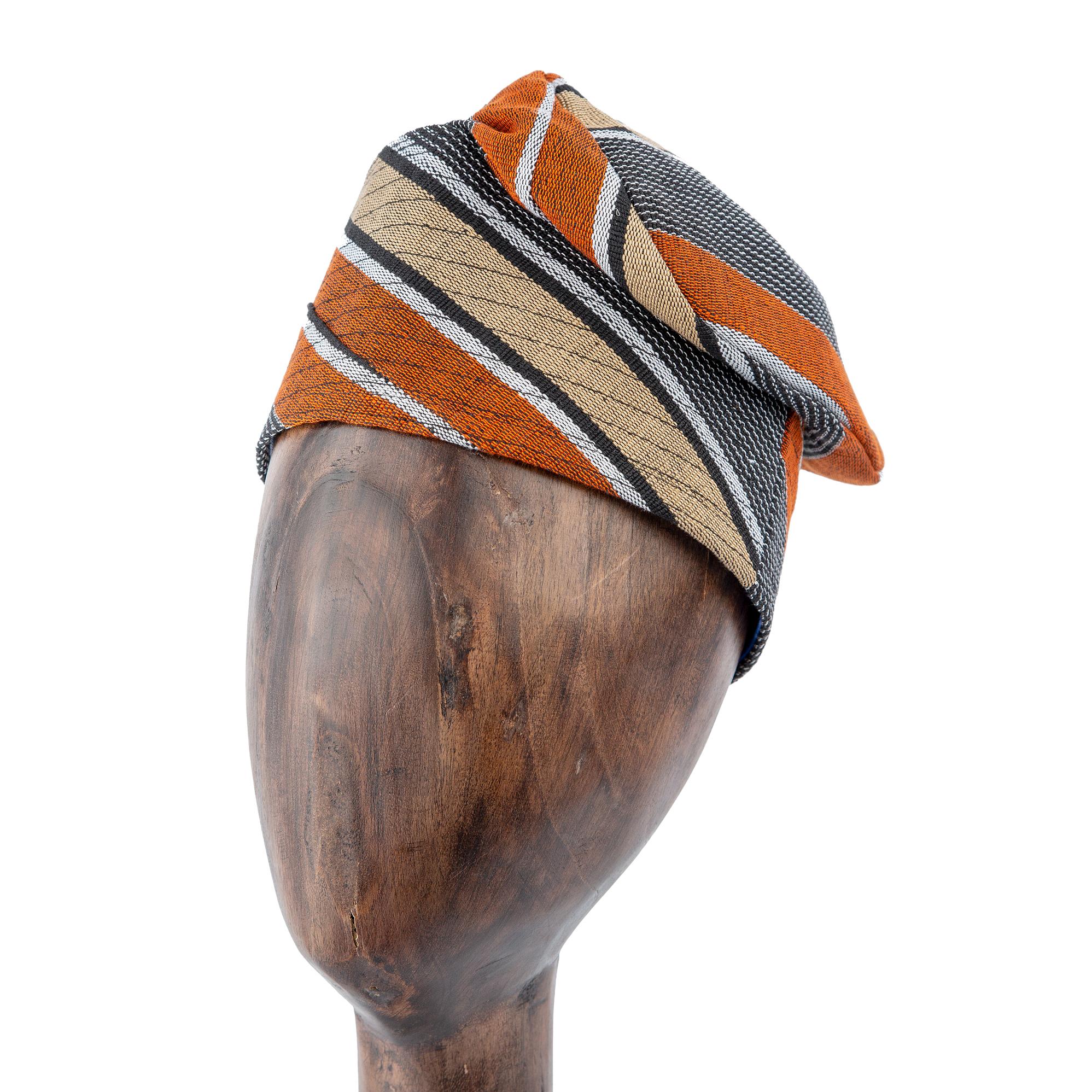 Striped Ankara Headwrap - Unisex African Headwear