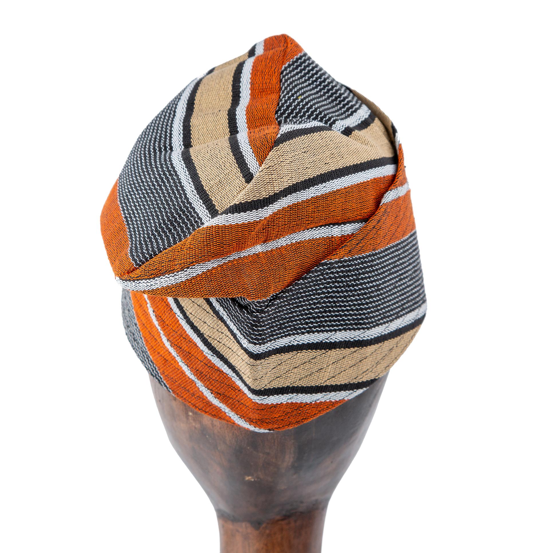 Striped Ankara Headwrap - Unisex African Headwear