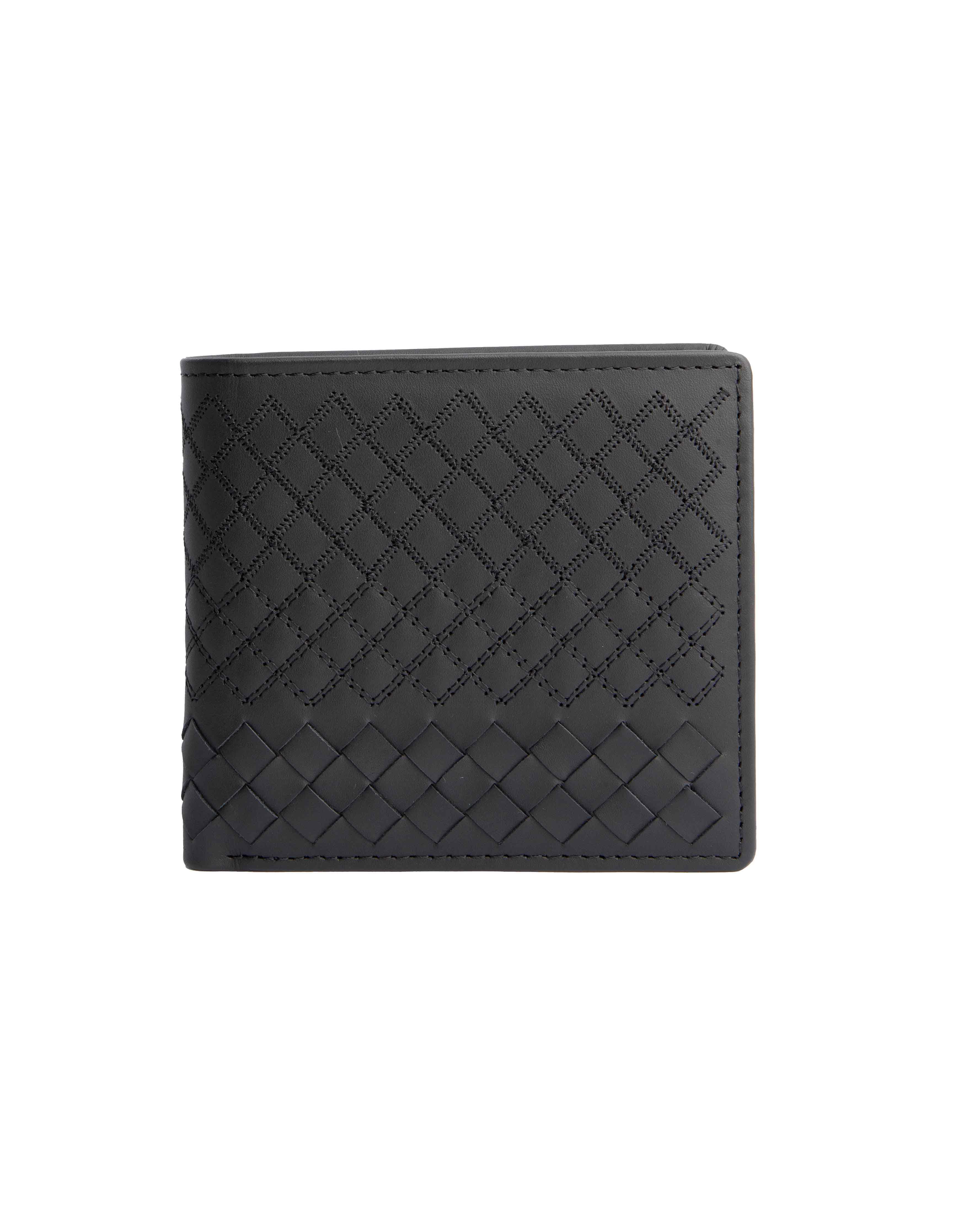 Bottega Veneta Black Intrecciato Leather Bifold Wallet