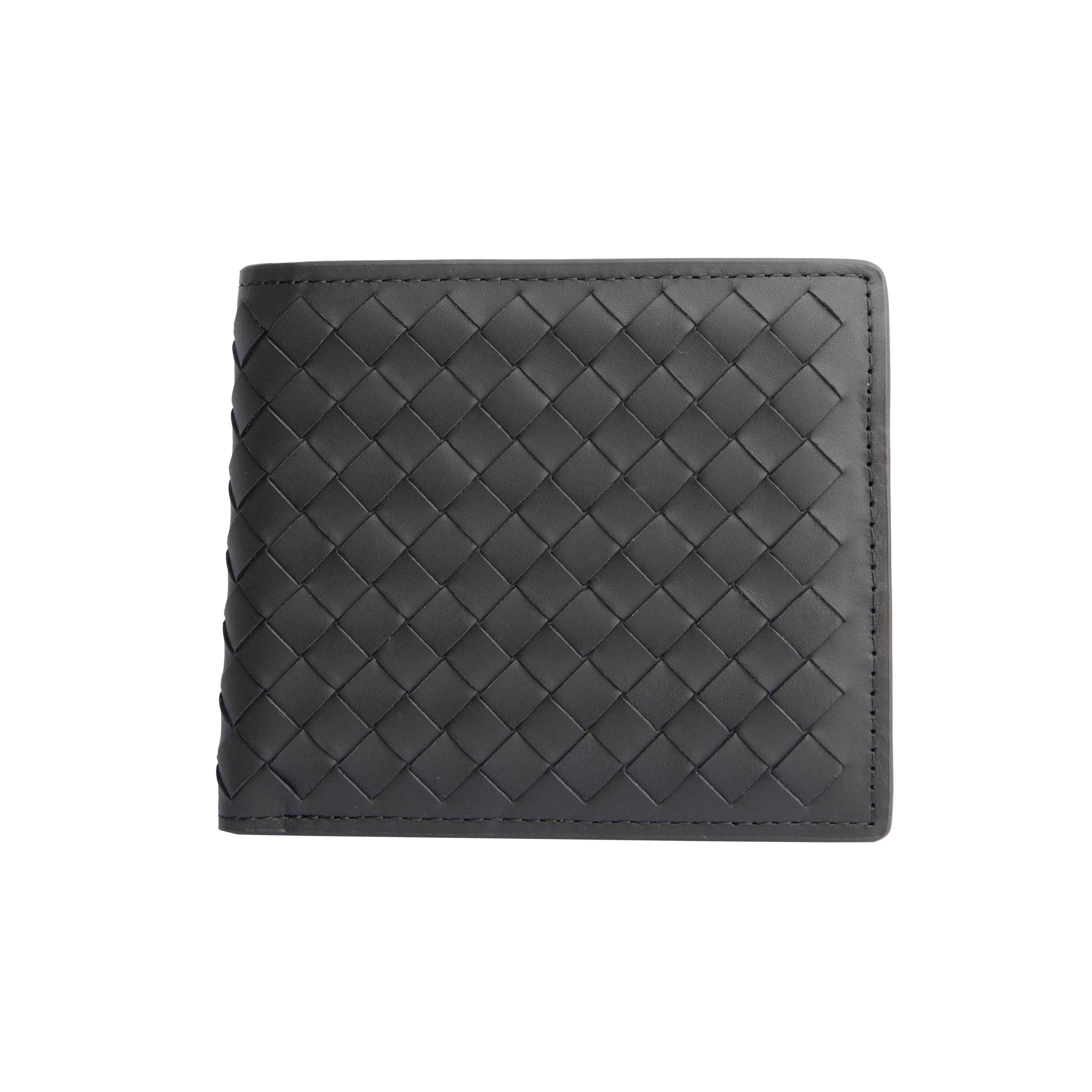 Bottega Veneta Black Intrecciato Leather Bifold Wallet