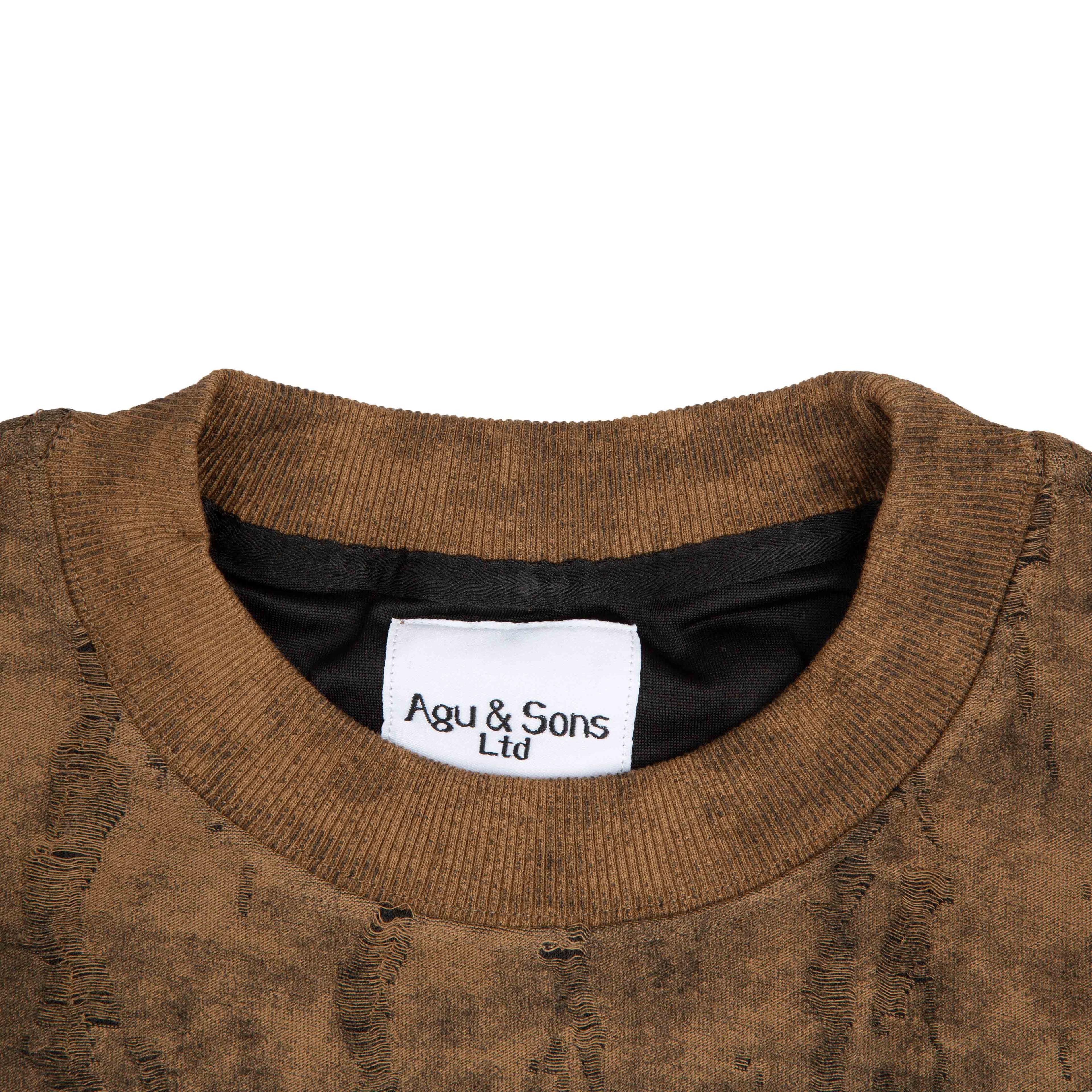 Agu & Sons Ltd Batik Oversized T-Shirt – Earth Brown, XL | Unisex, Premium Cotton, Casual Streetwear